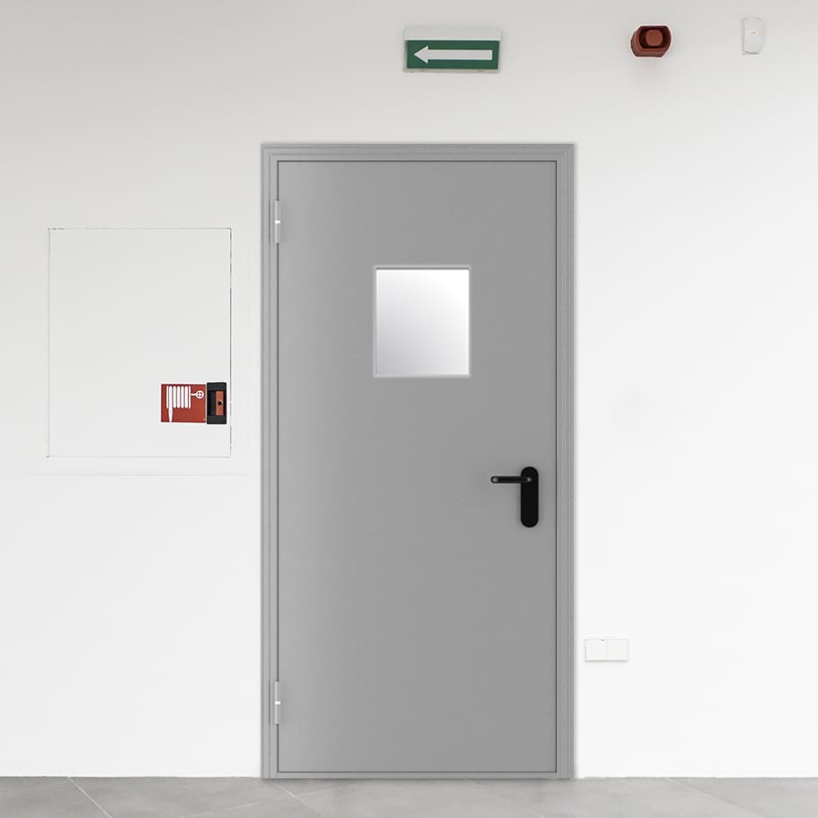 Дверь противопожарная стальная ПДС-1 однопольная с остеклением - производство дверей ООО «СД МЕГИ»